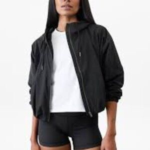 Athleta Day Drift Jacket 2025 Size Medium Black Bomber Crop